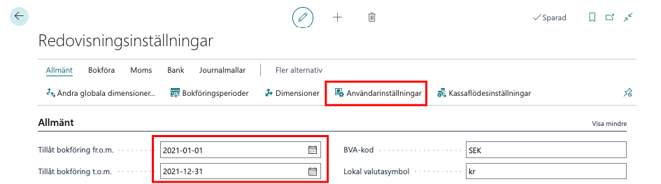 Månadsavstämning i Business Central