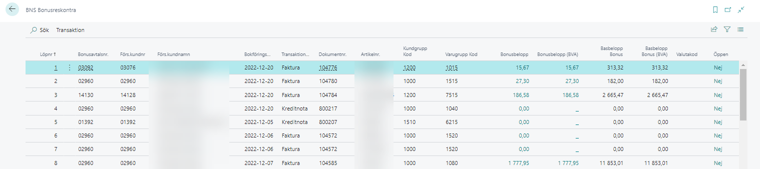 BRC Bonus i Business Central