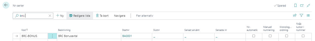 BRC Bonus i Business Central