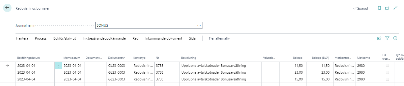 BRC Bonus i Business Central