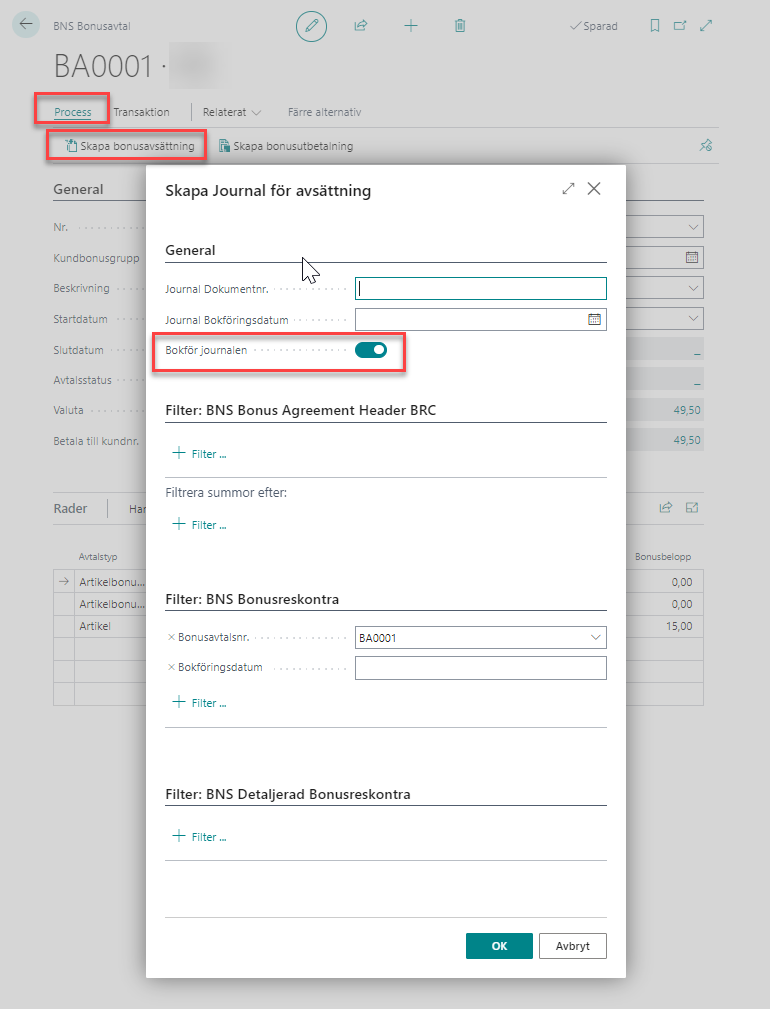 BRC Bonus i Business Central