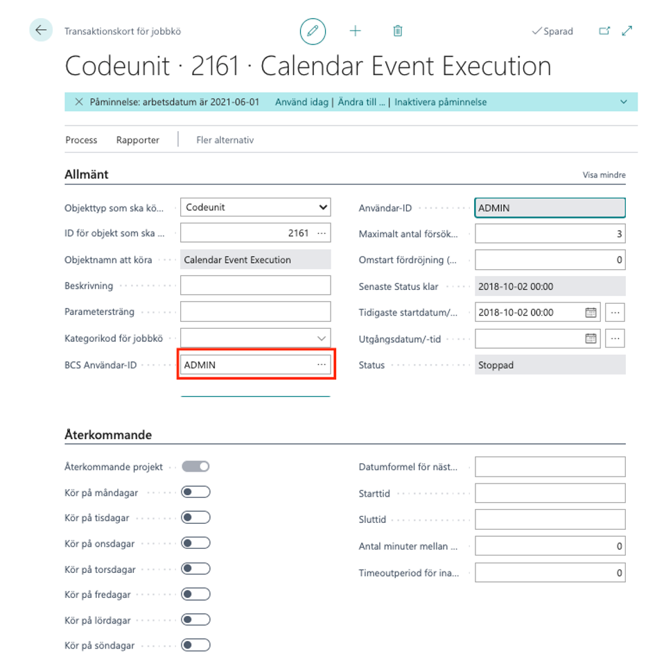 Busniess Central - Core - Jobbkö