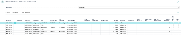 Månadsavstämning i Business Central