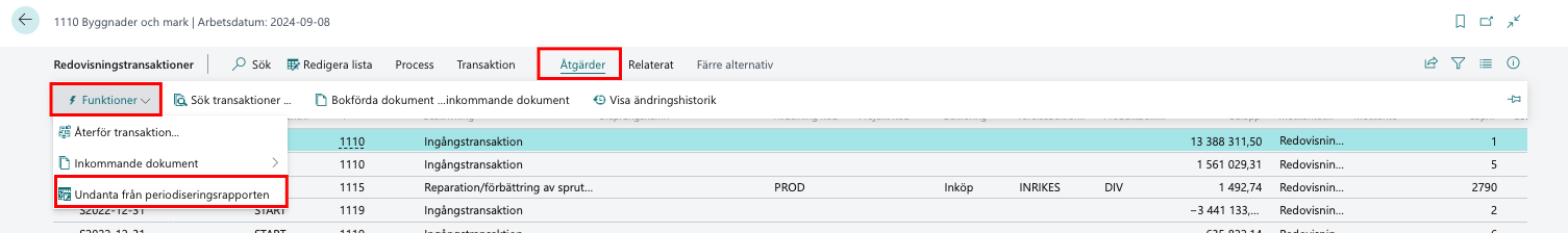 Månadsavstämning i Business Central