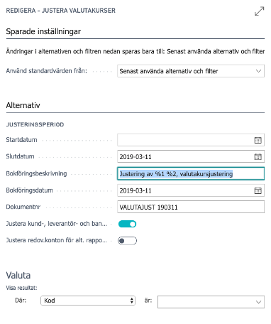 Månadsavstämning i Business Central