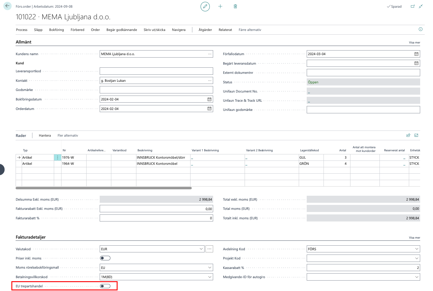 Periodisk sammanställning i Business Central